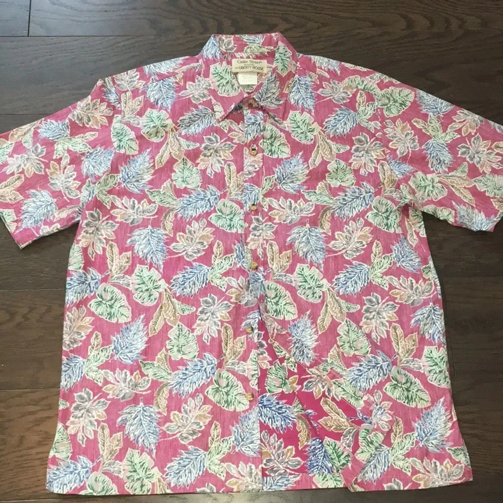 New Retro Cooke Street Honolulu Liberty House reverse print aloha Hawaiian shirt